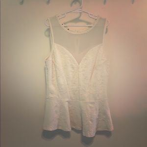 Bebe Peplum top cream. Like new.